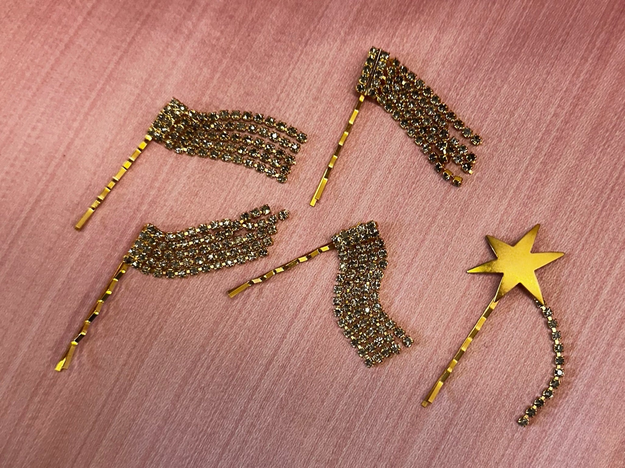 CELESTIAL STARDUST BOBBY PIN SET OF FIVE one of a kind Epona Valley 